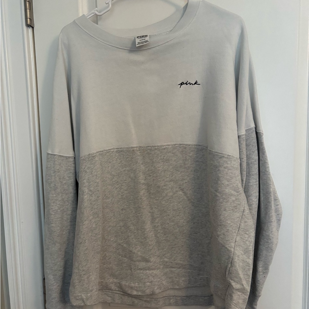 PINK Victoria's Secret Two-Tone Gray Sweater